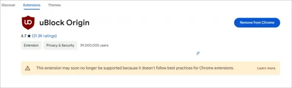 The End of an Era: Google Chrome Begins Phasing Out uBlock Origin